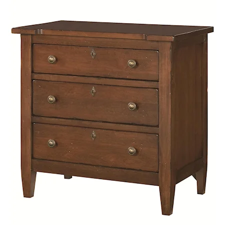 3 Drawer Nightstand with Outlet on Back Panel